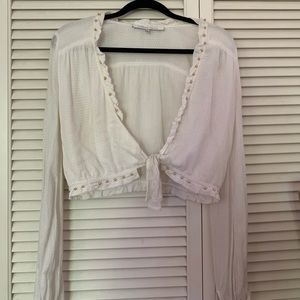 Lovers + Friends Front Tie Long Sleeve Top - Small